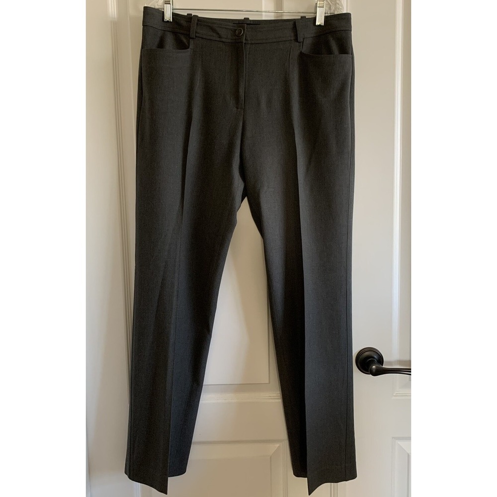 TALBOTS Signature Stretch Gray Flat Front Career Work Pants Size 12